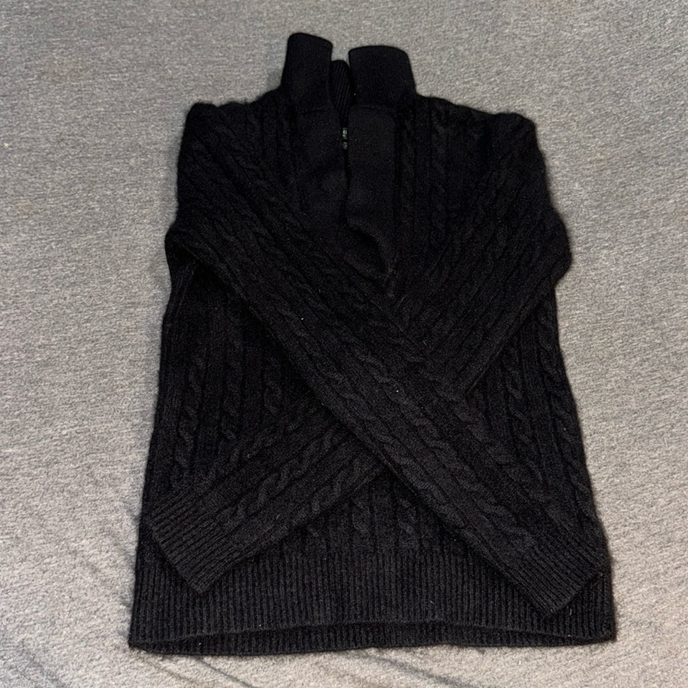POLO RALPH LAUREN BLACK CASHMERE SWEATER - Picture 2 of 6